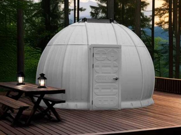 Wisdome House unit on a timber deck — actual installation
